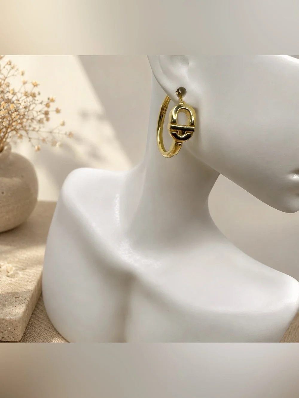 Elegant Gold Hoop Earrings vermeil 925
